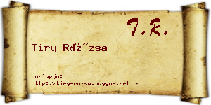 Tiry Rózsa névjegykártya